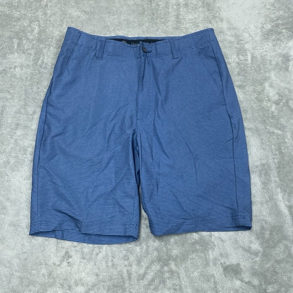 Pebble Beach Mens Striped Blue Golf Shorts Size 32 Polyester Blend 6959